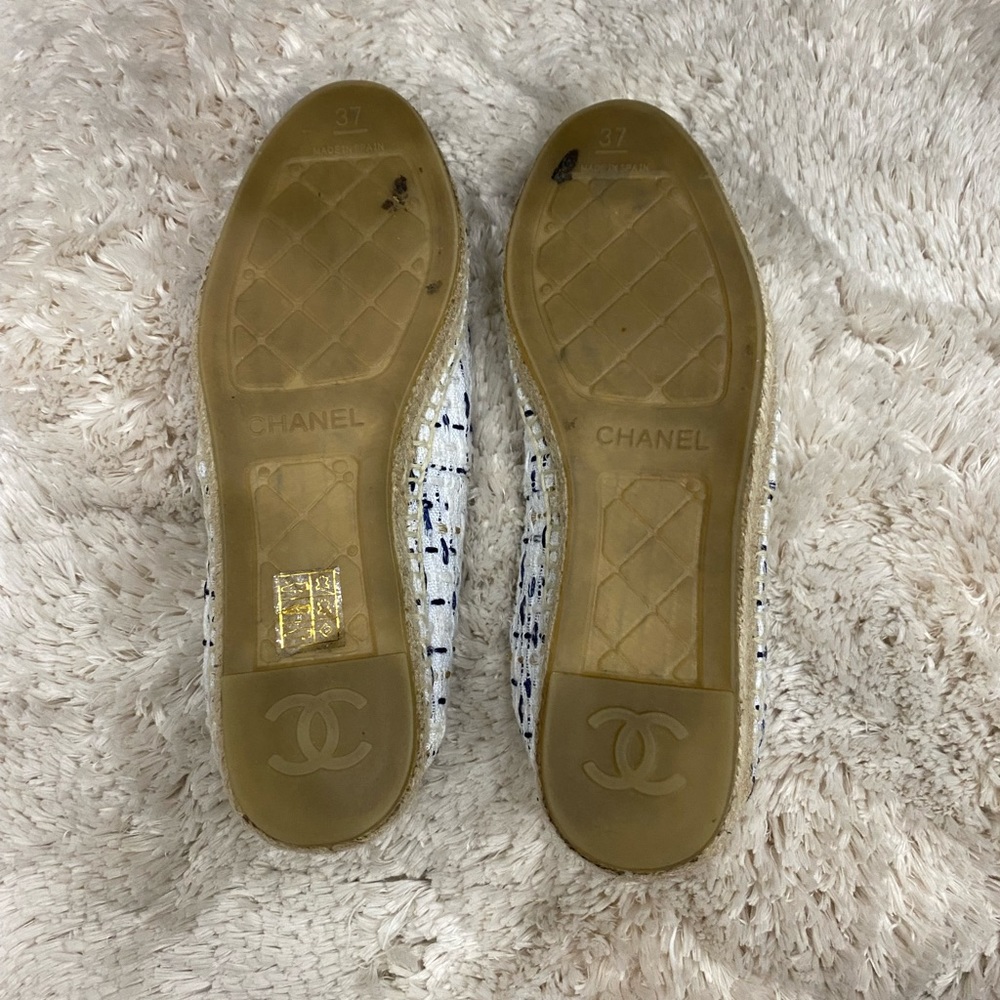 Chanel espadrilles Women’s Slip On Shoes flats loafers EUR 37 black white tweed - Picture 7 of 7